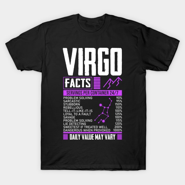 Funny Virgo Facts Virgo Girl Virgo Sign Virgo Traits T-Shirt by sBag-Designs
